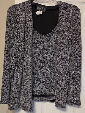 Alex Evenings Black Knit Two-Piece Set